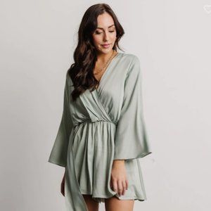 Sage Satin Romper